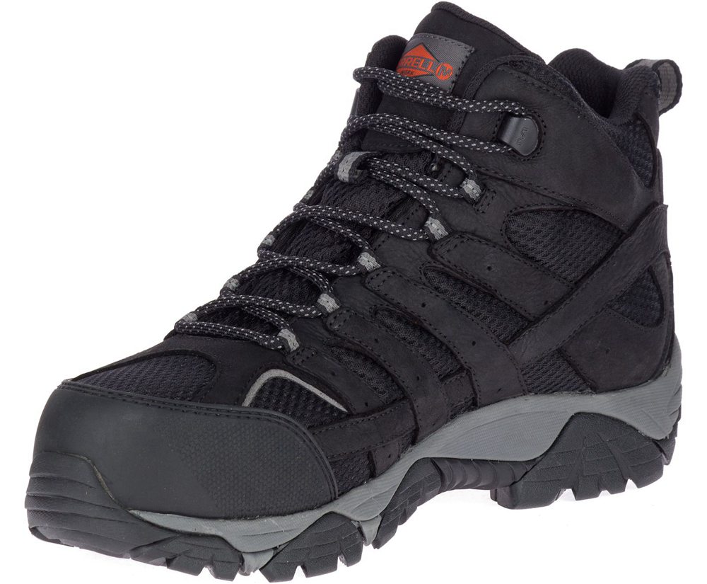 Kozaki Merrell Męskie Czarne - Moab Vertex Mid Waterproof Comp Toe Wide Width - 261934-KIC